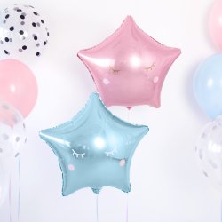 Folieballon - STJERNE - Lyserd Metallic - 48 cm