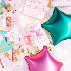 Folieballon - STJERNE - Pink Satin - 48 cm