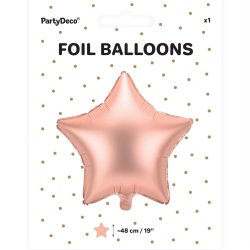 Folieballon - STJERNE - Rosaguld Satin - 48 cm