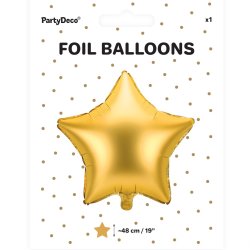 Folieballon - STJERNE - Guld Satin - 48 cm