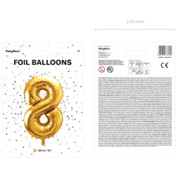 Folieballon - GULD - TAL 8 - 86 cm