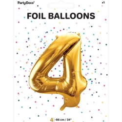 Folieballon - GULD - TAL 4 - 86 cm