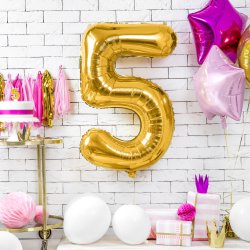 Folieballon - GULD - TAL 5 - 86 cm