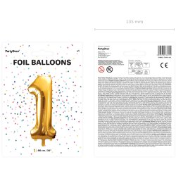 Folieballon - GULD - TAL 1 - 86 cm