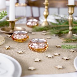 Fyrfadsstage - Antik Rosa Guld - 3 cm, 4 stk.