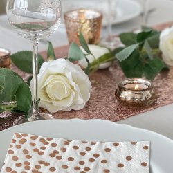 Fyrfadsstage - Antik Rosa Guld - 8 cm, 4 stk.