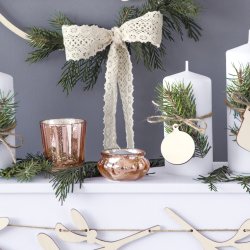 Fyrfadsstage - Antik Rosa Guld - 3 cm, 4 stk.