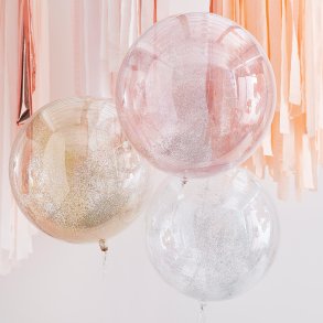 Glitter balloner - Mix - 55 cm - 3 stk.