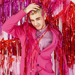 Glitter Gardin - Hot Pink - 90 x 250 cm