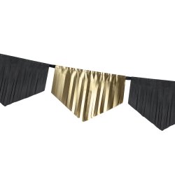 Glitter Guirlande - Sort og guld - 3 meter
