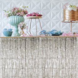 Glitter Bordskrt - Slv - 275 x 70 cm