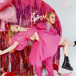 Glitter Gardin - Hot Pink - 90 x 250 cm