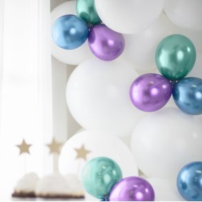 Balloner til ramme / Stativ - Bl Glossy - Mini - 50 stk.