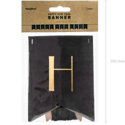 Banner - HAPPY NEW YEAR - Sort og Guld