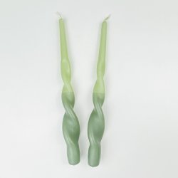 Lys til stage - Snoet Lysegrn / Mrkegrn - 28 cm - 2 stk.