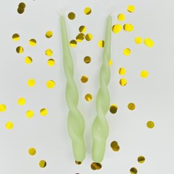 Lys til stage - Snoet Lysegrn - 28 cm - 2 stk.