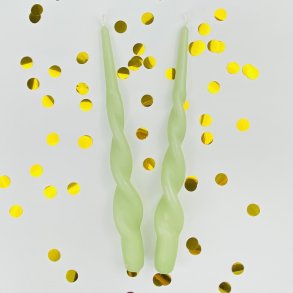 Lys til stage - Snoet Lysegrn - 28 cm - 2 stk.