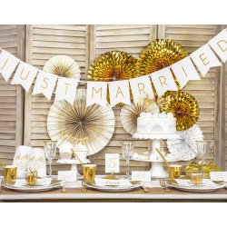 Banner - JUST MARRIED - Hvid