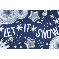 Banner - LET IT SNOW - Hvid glitter