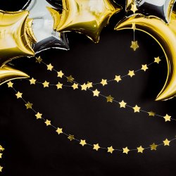 Guirlande - Stjerner - Guld