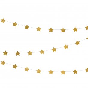 Guirlande - Stjerner - Guld