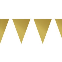 Guirlande med vimpler - 20 x 30 cm - 10 meter - Guld 