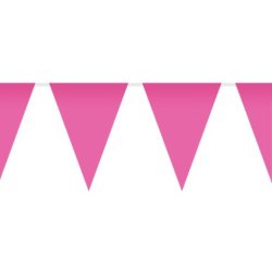 Guirlande med vimpler - 20 x 30 cm - 10 meter - Pink 