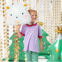 Glitter Gardin - Guld - Juletrer - 90 x 245 cm