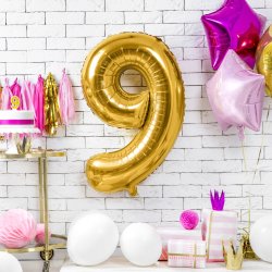Folieballon - GULD - TAL 9 - 86 cm