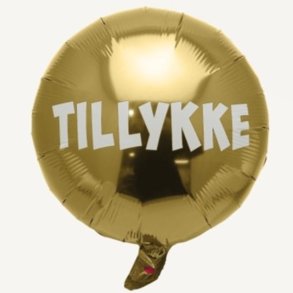 Folieballon - TILLYKKE - Guld