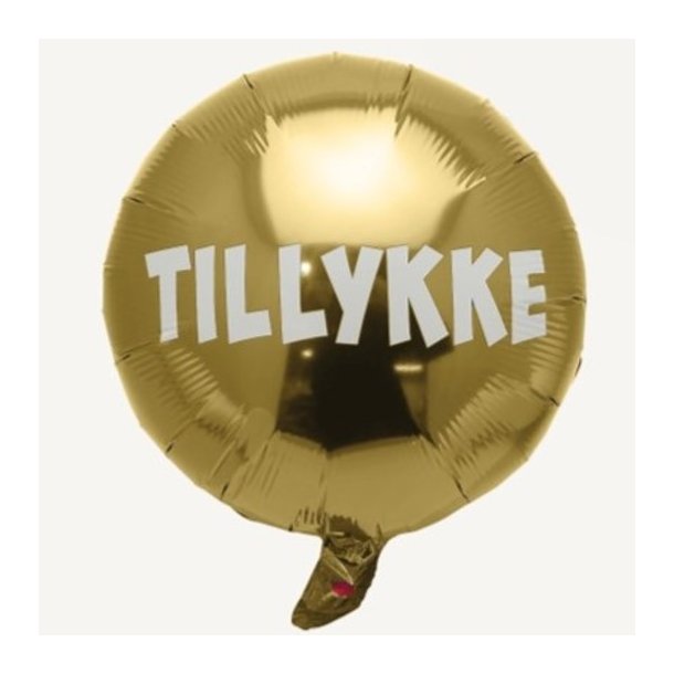 Folieballon - TILLYKKE - Guld