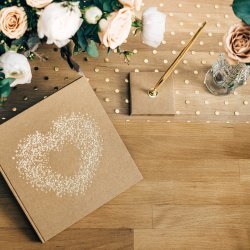 Bordlber - Organza - Vendbar med guld / slv prikker - 36 cm x 9 meter