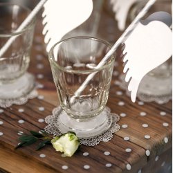 Bordlber - Organza - Vendbar med guld / slv prikker - 36 cm x 9 meter