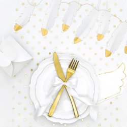 Bordlber - Organza - Vendbar med guld / slv prikker - 36 cm x 9 meter