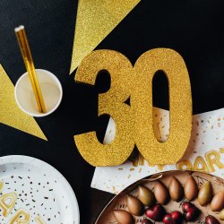 Guirlande med vimpler - 20 x 30 cm - 6 meter - Guld Glitter