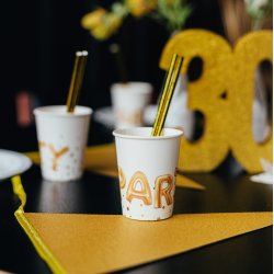 Guirlande med vimpler - 20 x 30 cm - 6 meter - Guld Glitter