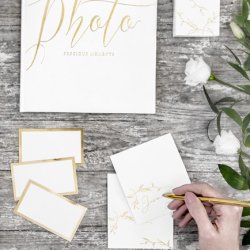 Bordkort med guldkant - 10 stk.