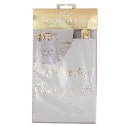 Hangover Recovery Kit pose - Hvid med guldskrift - 5 stk.