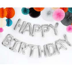 Folieballon - HAPPY BIRTHDAY - Slv