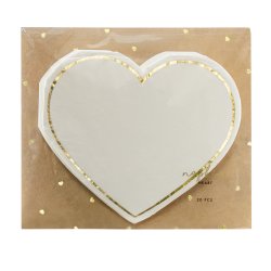 Servietter - Hjerte med guldkant