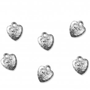 Slvhjerte vedhng - 5 stk.