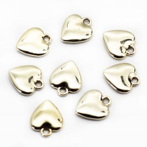 Guldhjerte vedhng - 10 stk.