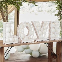 Balloner til ramme / Stativ - Hvid - Mini - 40 stk.