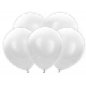 Ballon med LED lys - Hvid - 5 stk.