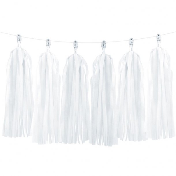 Guirlande med tassels - Hvid 