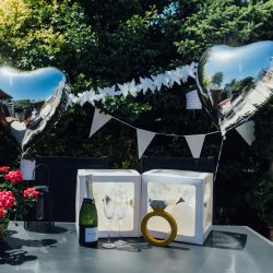 Guirlande med vimpler - 20 x 30 cm - 10 meter - Hvid 