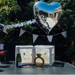 Guirlande med vimpler - 20 x 30 cm - 10 meter - Hvid 