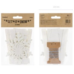 Banner - LET IT SNOW - Hvid glitter