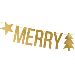 Banner - MERRY CHRISTMAS- Guld