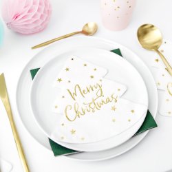 Servietter - Juletr med guldprint